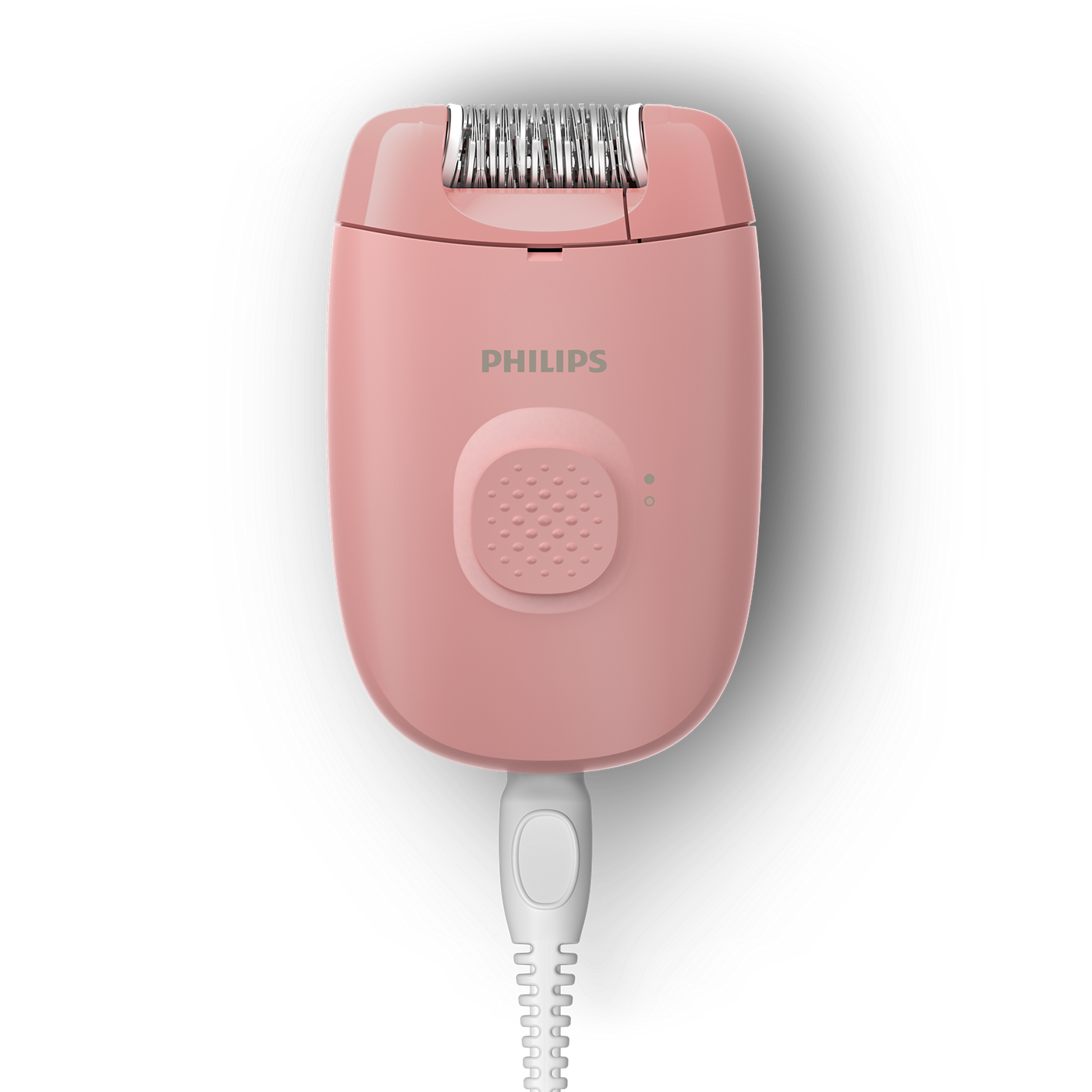 Pink Philips epilator on a white background